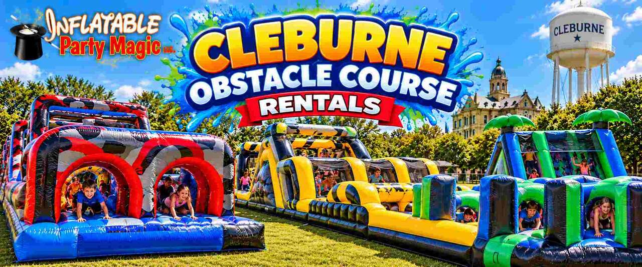 Inflatable obstacle course rentals in Cleburne, TX from Inflatable Party Magic
