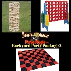 Backyard Party Package Rental with bouncing house