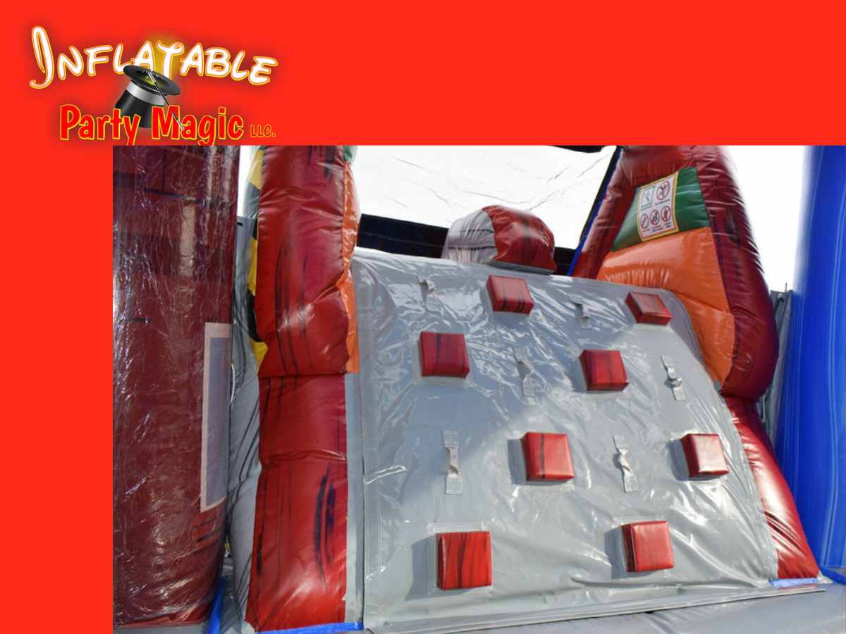 Construction Bounce House Combo Climbing Wall