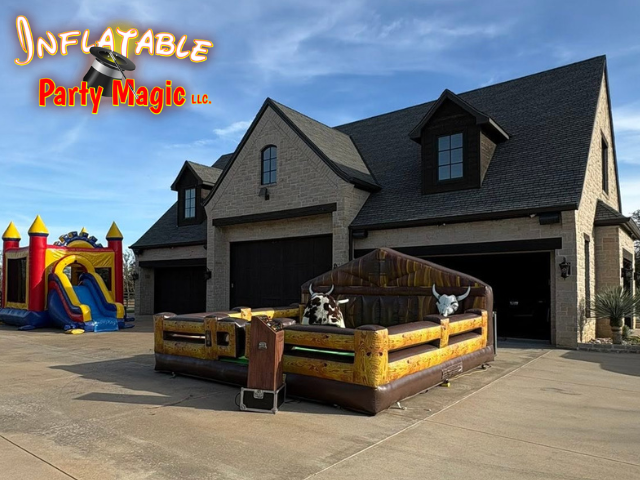 Mechanical bull rental near TCU university in DFW TX from Inflatable Party Magic -- Galaxy Deluxe bu…