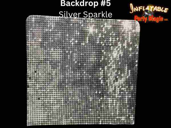 Photo Booth Backdrop 5 Silver Sparkle