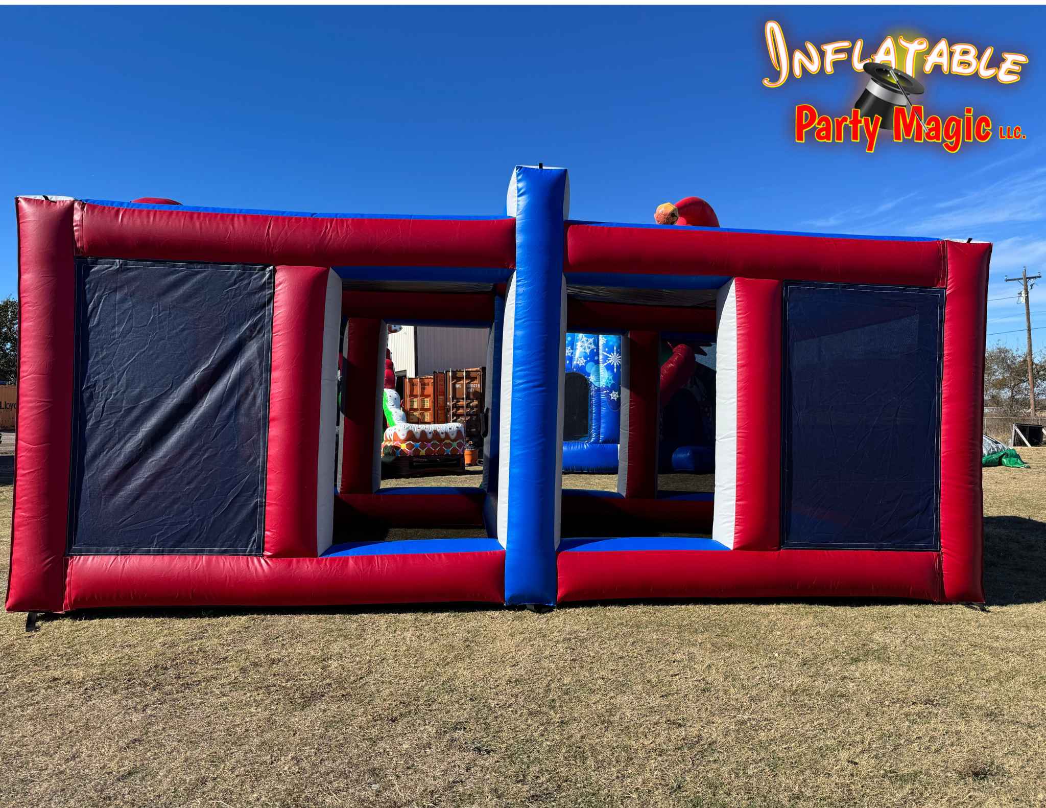 Inflatable Pickle Ball Back View from Inflatable Party Magic