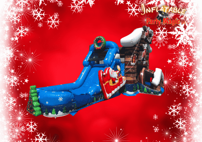 UP UP and Away Reindeer Christmas Inflatable Slide View UP UP and Away Reindeer Christmas Inflatable Slide View