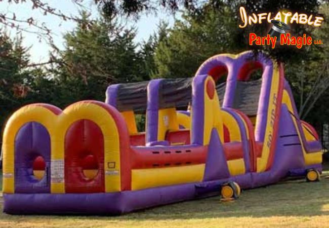 Zip It 50 foot long Obstacle Course Rental in DFW