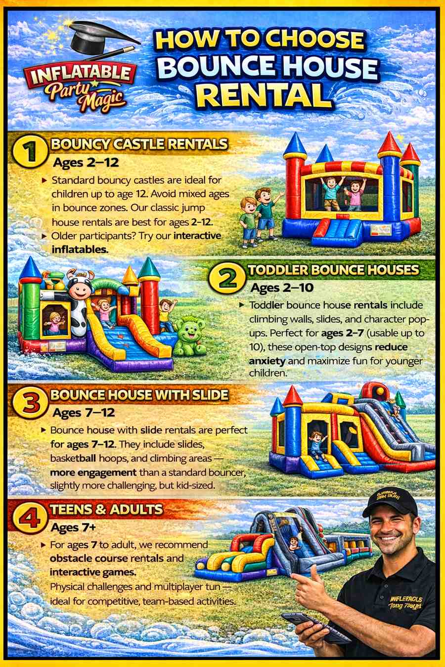 How to choose a bounce house for your party and age group from Inflatable Party Magic