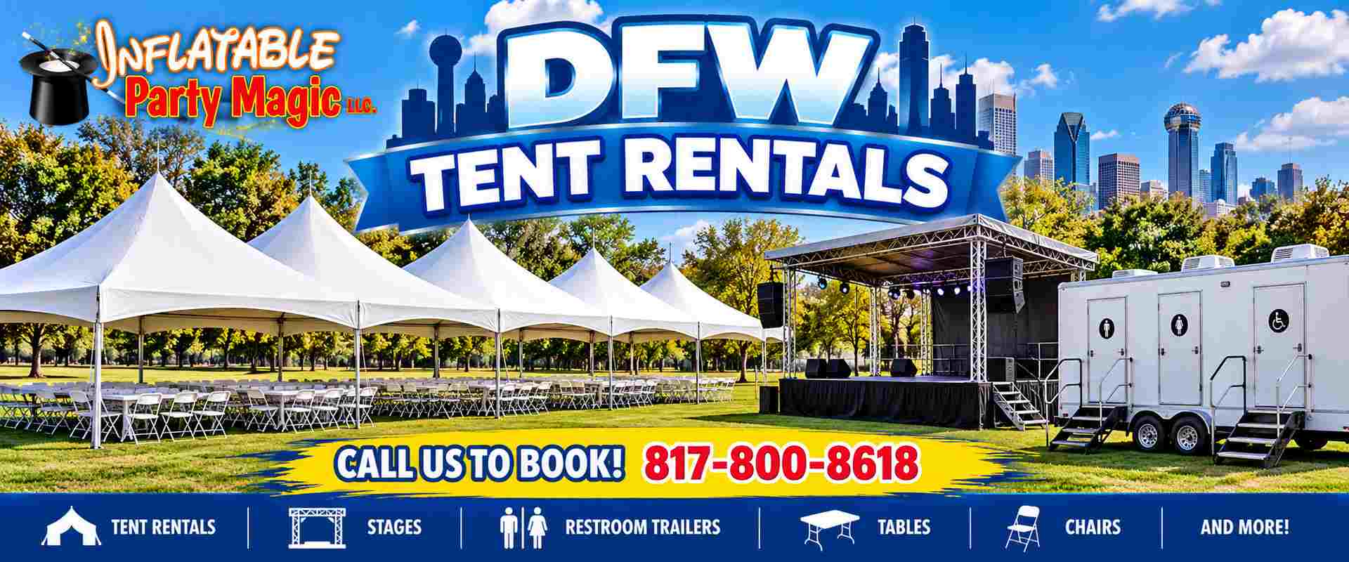 DFW tent rentals from Inflatable Party Magic