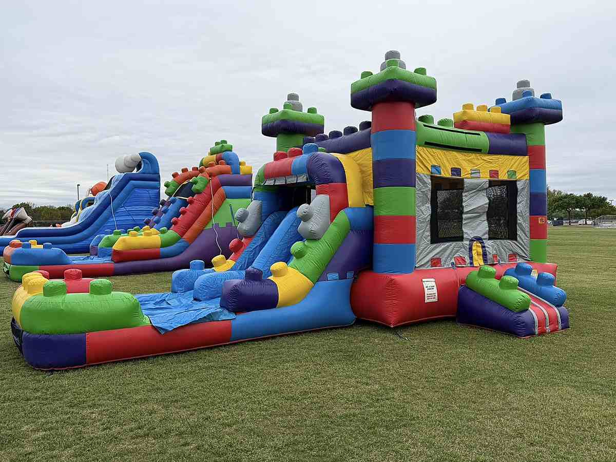 Lego bounce house with slide rental