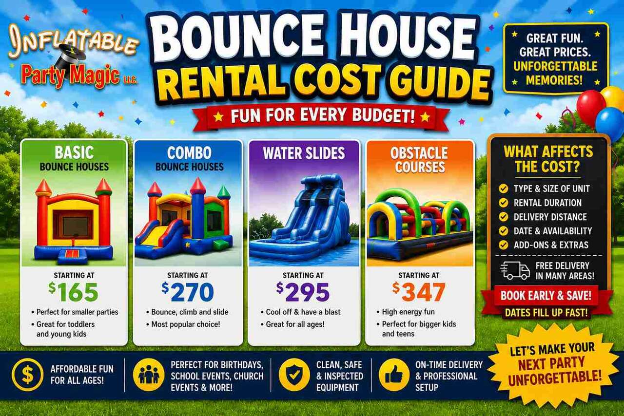 Bounce house rental cost in DFW Texas from Inflatable Party Magic