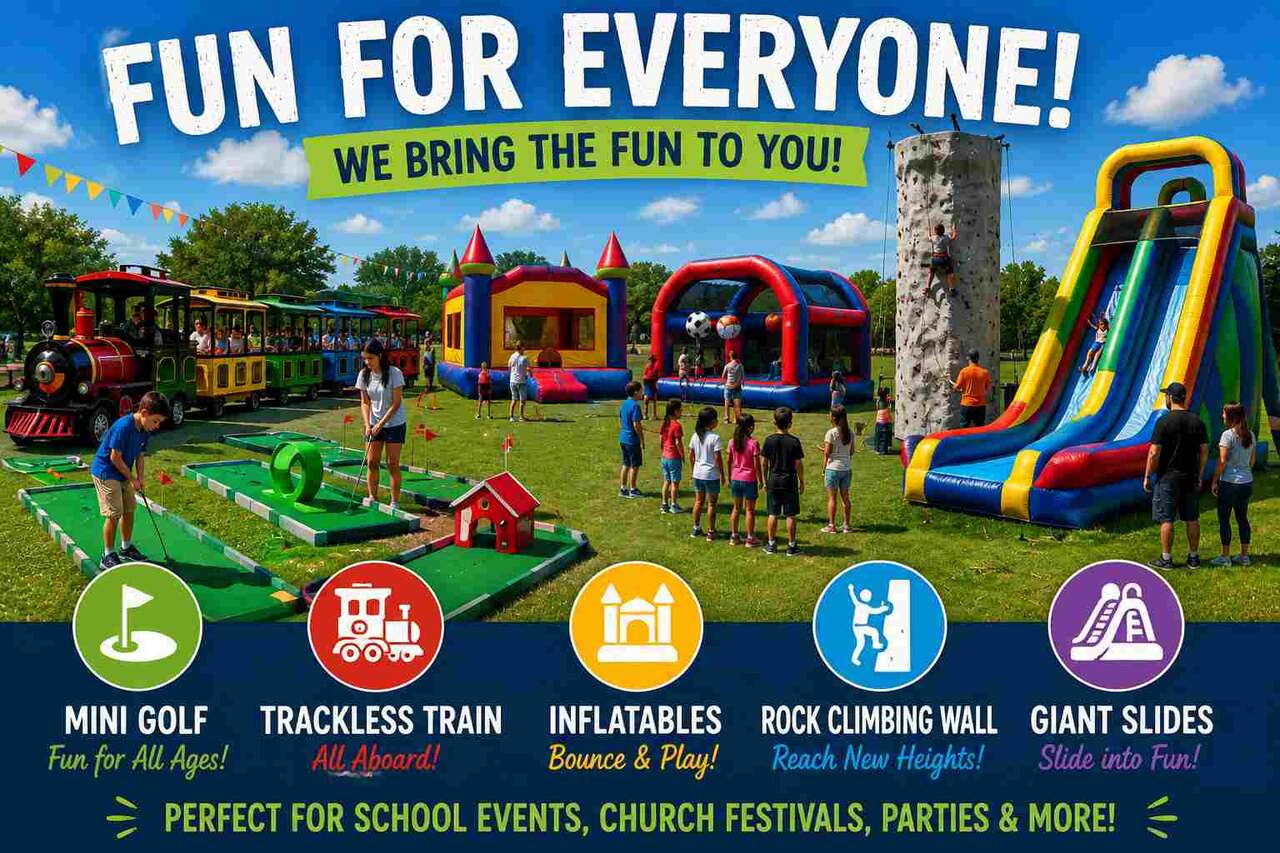 Mini golf course rentals and party entertainment from Inflatable Party Magic in Colleyville TX for C…