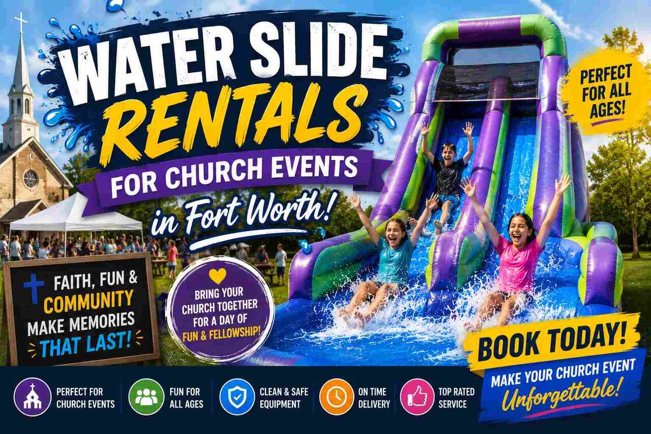 Water Slide Rentals for Church Events and VBS in Fort Worth TX — Inflatable Party Magic Water slide rentals for church events and VBS in Fort Worth TX from Inflatable Party Magic — family-…