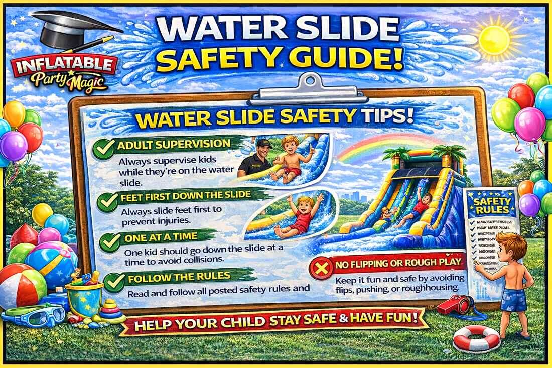 water slide rental safety guide for Fort Worth TX from Inflatable Party Magic