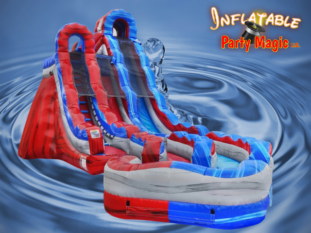 20 Ft Freedom Falls Dual Lane Waterslide