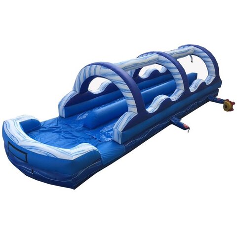 tropical marble dual lane inflatable water slide & slip n slide combo with blower