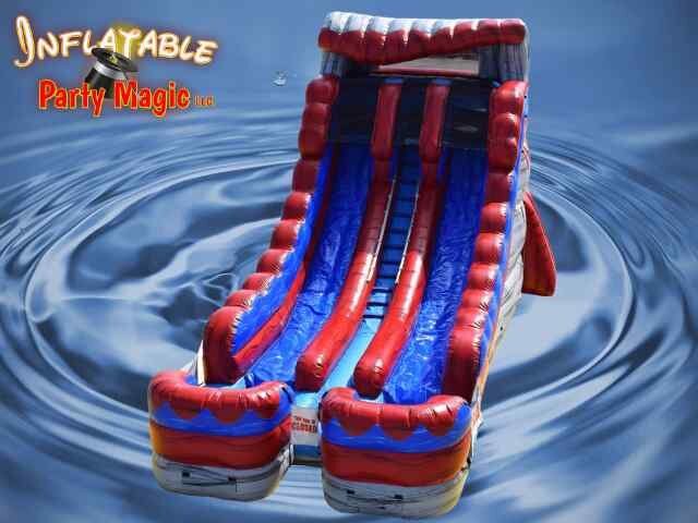 18' Lava Rush Dual Laned Waterslide with Pool