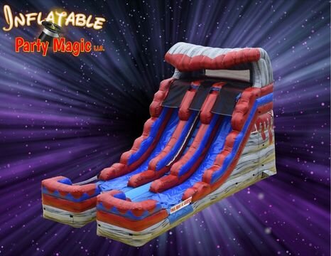 16-foot Lava Rush inflatable dry slide rental lava theme DFW Texas