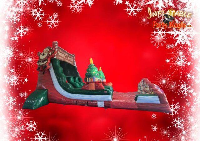 18 Foot Tall North Pole Double Lane Dry Slide Rental