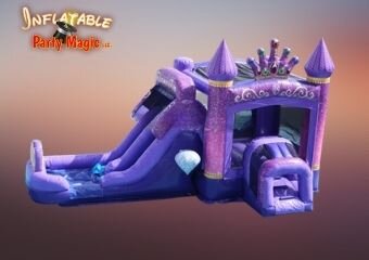 Crowned Princess Bounce House with Double Slide