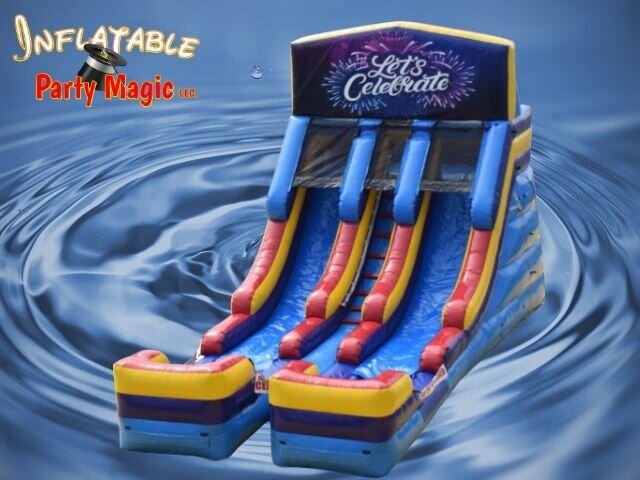 16ft Escape dual-lane water slide rental DFW Texas from Inflatable Party Magic