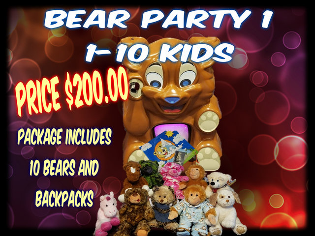 Bear Party Package 1- 1- 10 kids