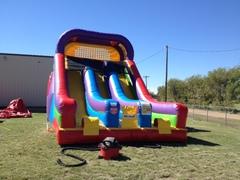 18ft Dual Laned Wacky Slide dry use only