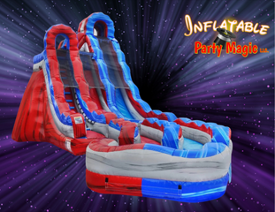 20 Ft Freedom Falls Slide Double Lane Dry Slide 