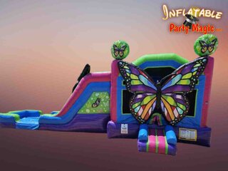 Butterfly Bounce House with Double Slide Rental