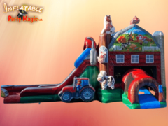Farm Bounce House with Double Slide Rental Dry Use