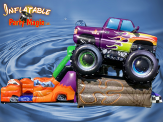 Monster Truck Bounce House Water Slide 