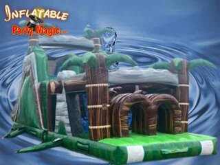 Rainforrest Obstacle Course Water Slide Rental