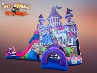 Princess Unicorn Bounce House with a Slide