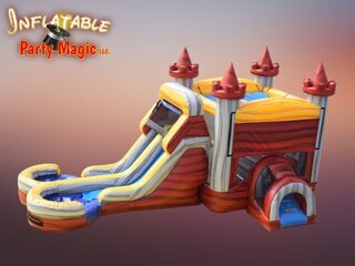 Epic Volcano Bounce House with Slide dry use