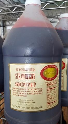 Sno Cone supplies & Gallon Size Strawberry