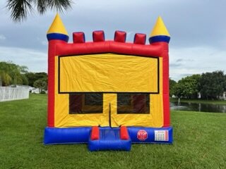 Regular Brick Castle Bounce w/ Basketball Hoops Inside #2Best for ages 3+ Space Needed 15 W x 15 D x 14 H