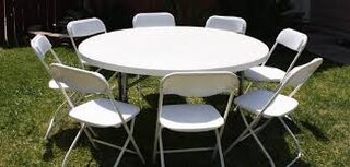 2 Round tables + 16 chairs (set only)