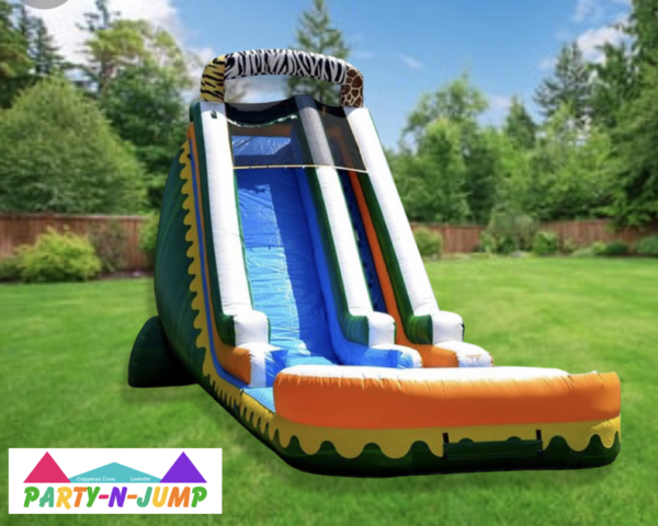 18' Jungle Zoo Inflatable Slide WET or DRY 4-hour rentalDelivery only 1C