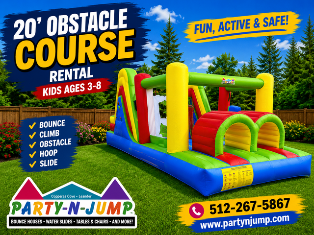 20' Obstacle Course Rental 1F (Kids Ages 3-8)