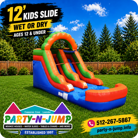Slide Kids 12ft WET or DRY  Ages 12 and under 1F