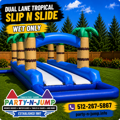 Tropical Double Slippery Slide 31ft 2B