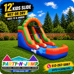 Slide Kids 12ft WET or DRY  Ages 12 and under 1F