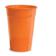 Neon Orange Plastic Cups
