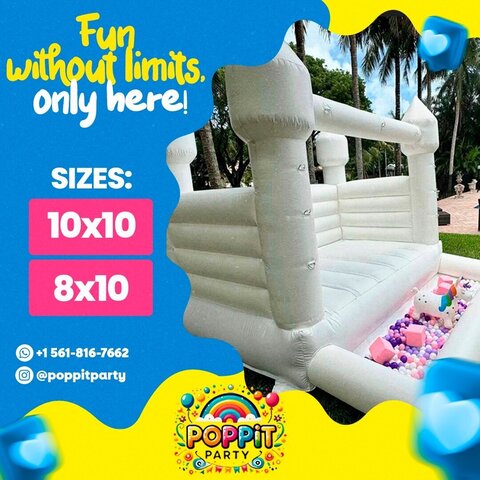 10' x 10' White Bounce House