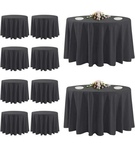 120 inch black tablecloth for 5ft round tables - TABLE NOT INCLUDED