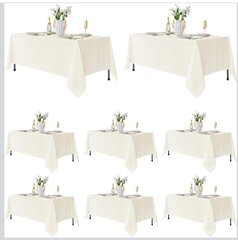 70x120 inch Ivory tablecloth for 8ft rectangular tables - TABLE NOT INCLUDED