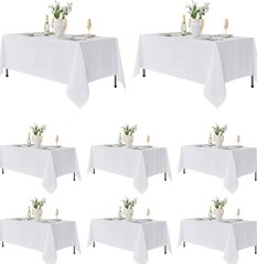 70x120 inch White tablecloth for 8ft rectangular tables - TABLE NOT INCLUDED