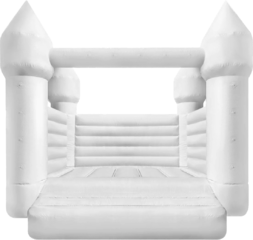 White Open Top Bounce House 