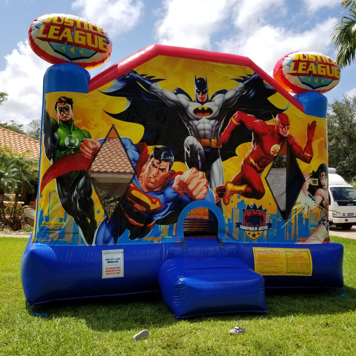 Justice League Bounce House Premier Bounce N Slide South Floridas Premier Party Rentals Serving Boca Raton