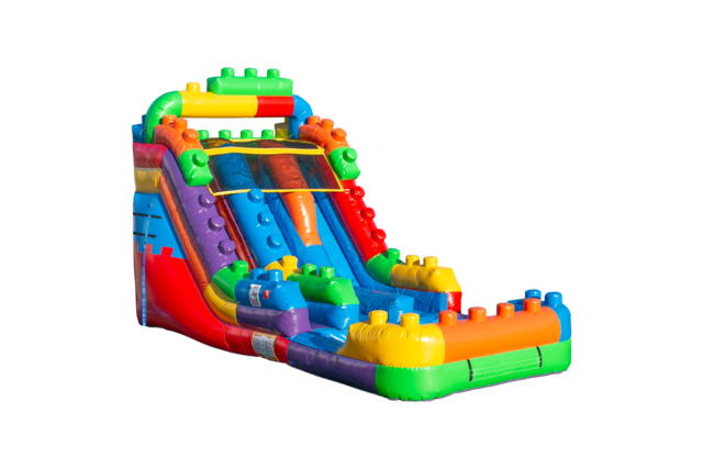 16' Dual Lane Mega Blocks Waterslide 