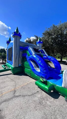 Green Gush Bounce House Combo (dry/wet)