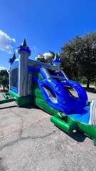 Green Gush Bounce House Combo (dry/wet)