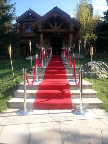 Tape Red Carpet Up Stairs - 3 Dollars Per Step